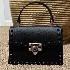 Black Hard Plastic Handbag